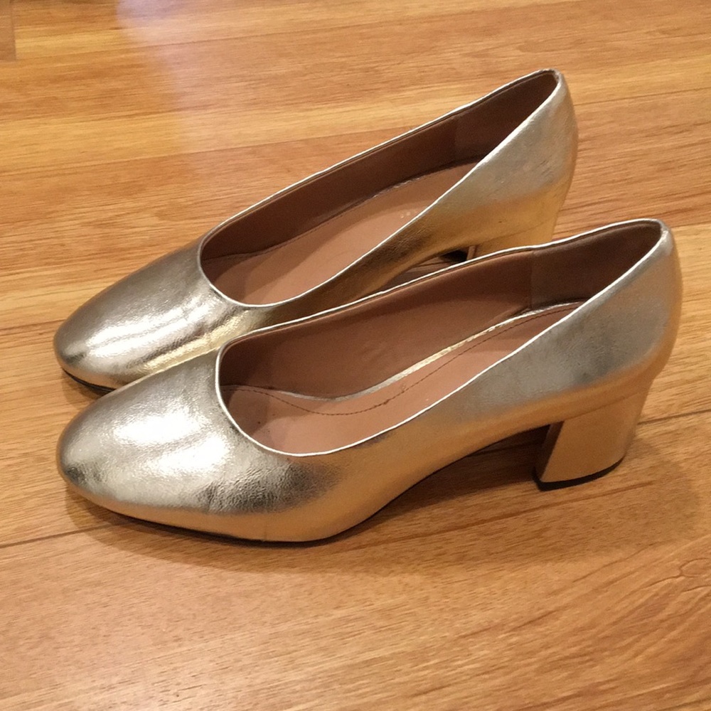 Zara Gold Heeled Shoes